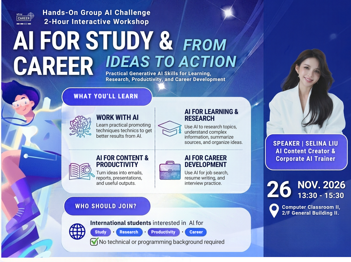 Career Workshop : AI for Study & Career: From Ideas to Action